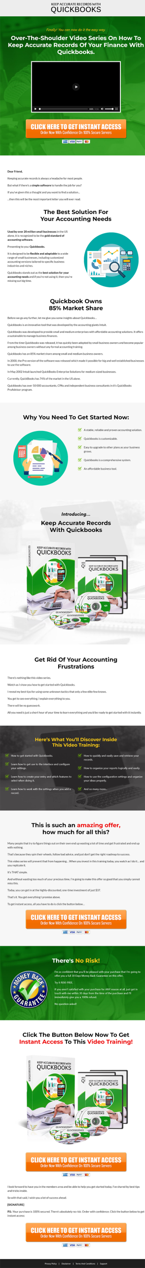 Accurate Records with Quickbooks MRR Videos Sales