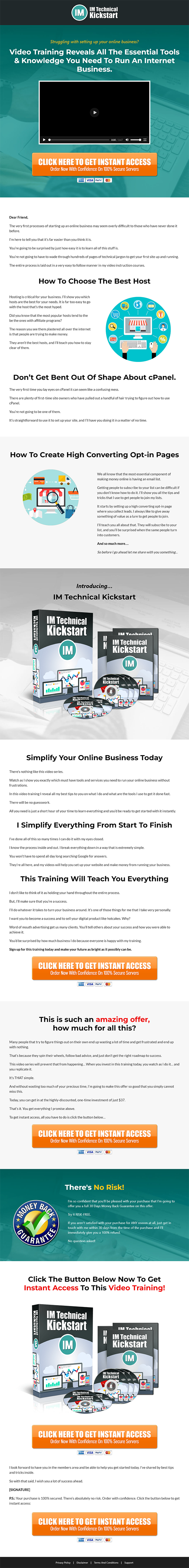 Internet Marketing Technical Kickstart MRR Videos Sales