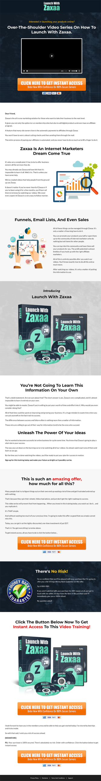 Launch with Zaxaa MRR Videos Sales Page