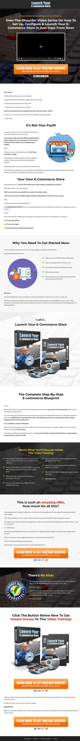 Launch Your Ecommerce Store MRR Videos Sales Page