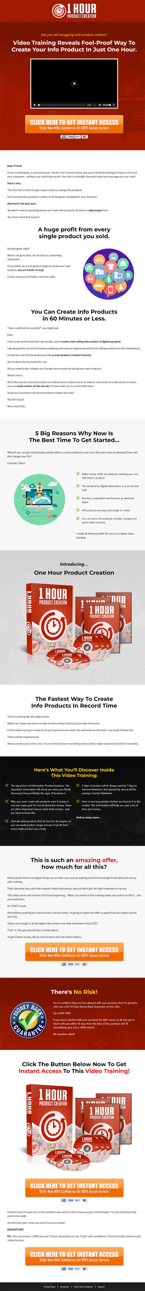 1 Hour Product Creation MRR Videos Sales