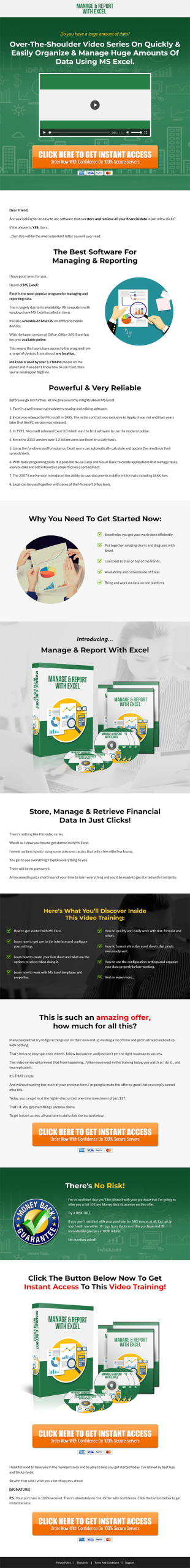 Manage and Report with Excel MRR Videos Sales
