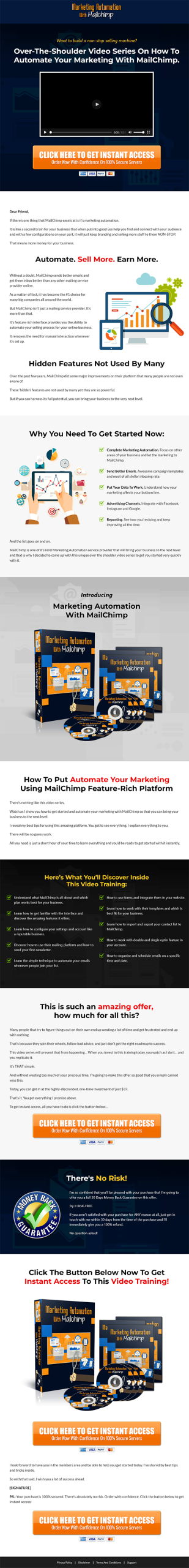Marketing Automation with Mailchimp MRR Videos Sales