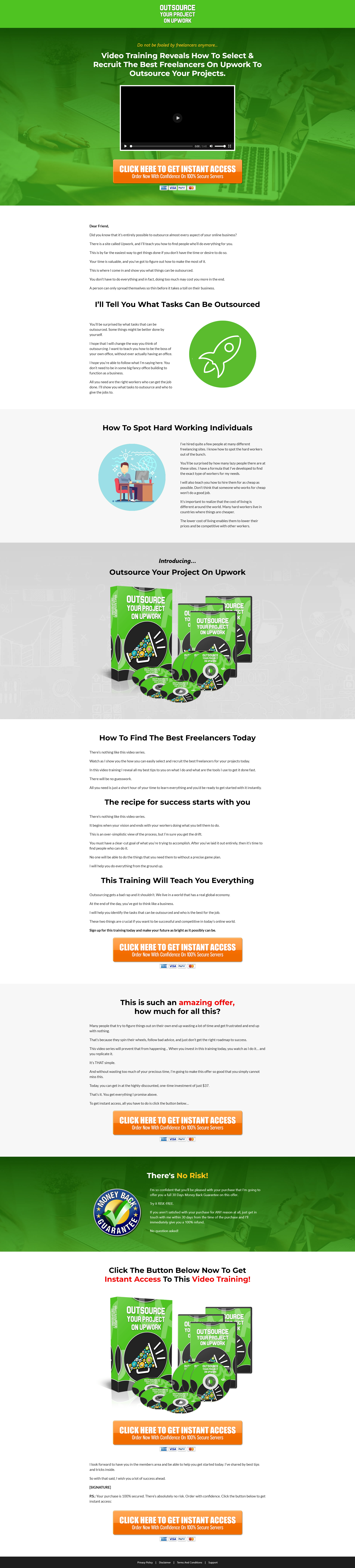 Outsource Your Project on Upwork MRR Videos Sales Page