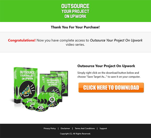 Outsource Your Project on Upwork MRR Videos Sales Thank You Page
