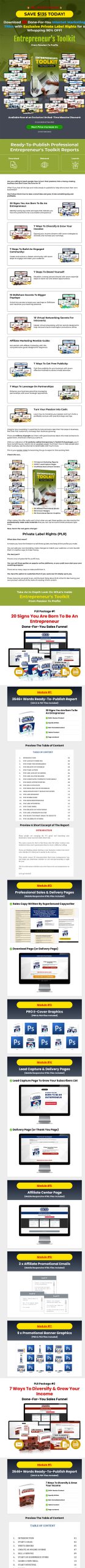 Entrepreneur's Toolkit PLR Reports Package Sales Page