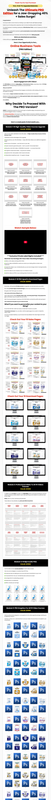 Online Business Tools PLR Reports Package Upsell