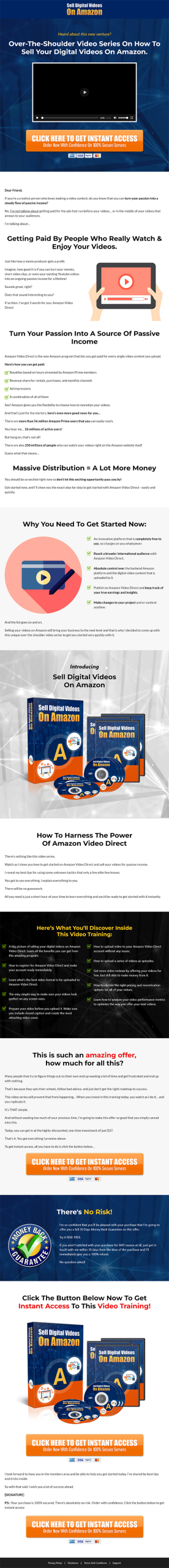 Sell Digital Videos on Amazon MRR Videos Sales Page