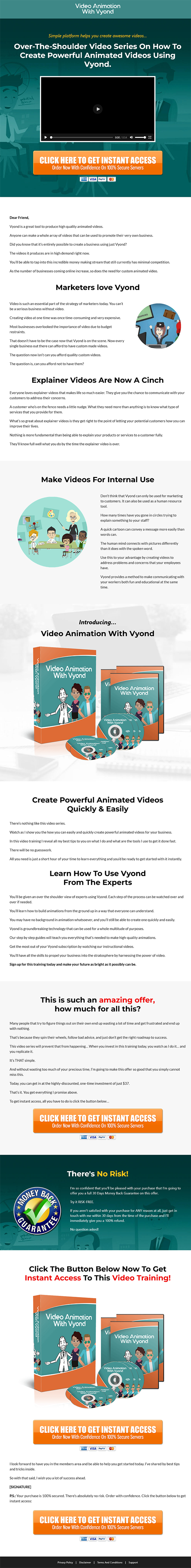 Video Animation with Vyond MRR Videos Sales Page