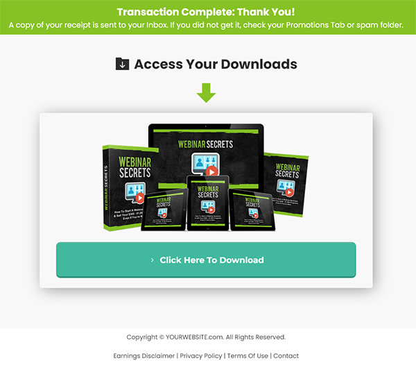 Webinar Secrets Video Series MRR Sales TY Page