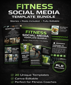 Fitness Social Media Template Bundle PLR