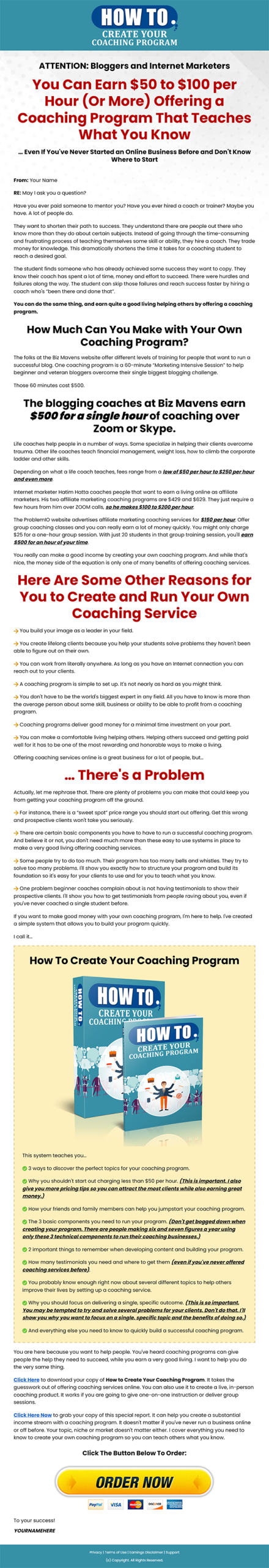 How to Create Coaching Program Package PLR Sales Page