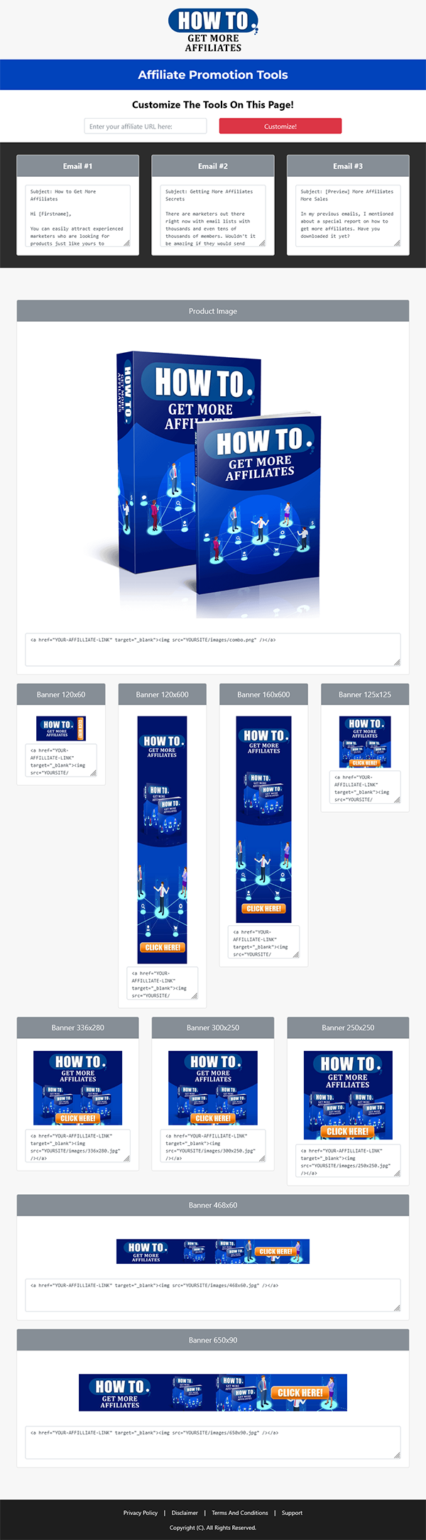 How to Get More Affiliates Package PLR Affiliate Page