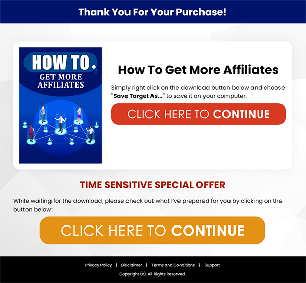 How to Get More Affiliates Package PLR Sales Thank You Page