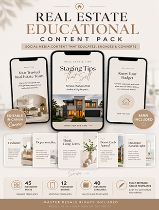 Real Estate Education Social Content MRR