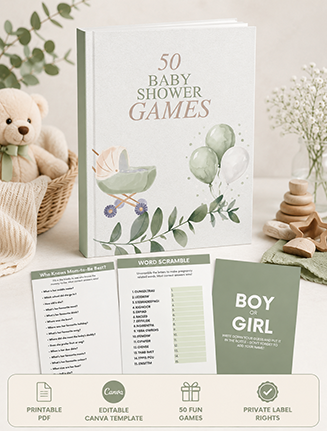50 Baby Shower Games with Private Label Rights