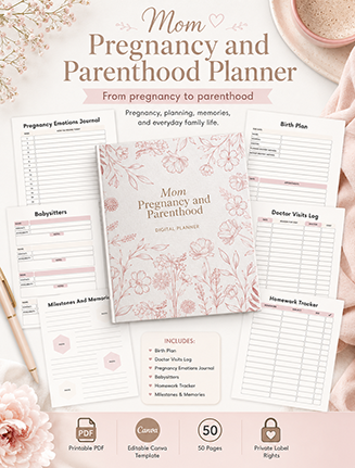 Mom Pregnancy and Parenthood Planner PLR