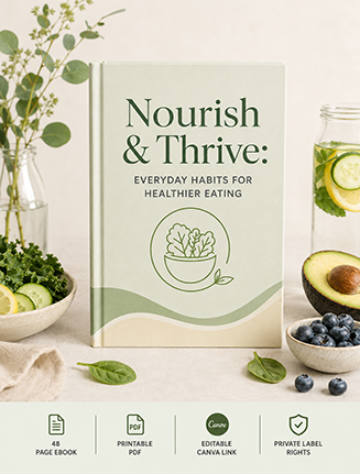 Nourish and Thrive Healthy Eating Weight Loss Ebook PLR Cover