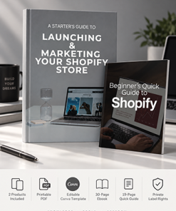 Launching and Marketing Shopify Store Ebook and Quick Guide Bundle PLR