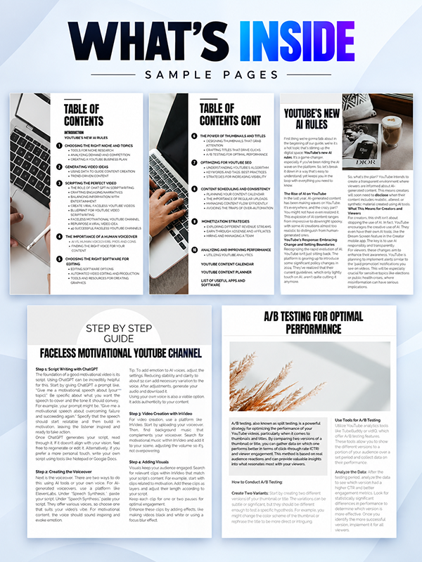 Youtube Automation and Marketing with AI Ebook PLR What's Inside